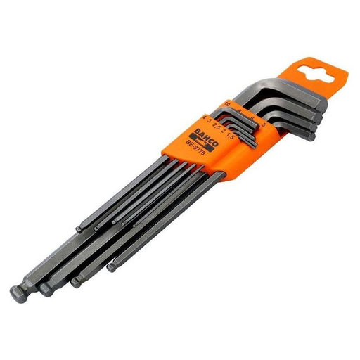 Bahco BE-9770 Metric Long Ball End Hex L-Key Set, 9 Piece Bahco - NN4 Online