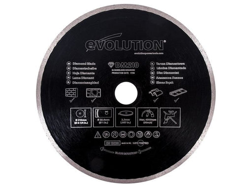 Evolution Diamond Blade, Continuous Rim 210 x 25.4mm Evolution - Dynamic Drive