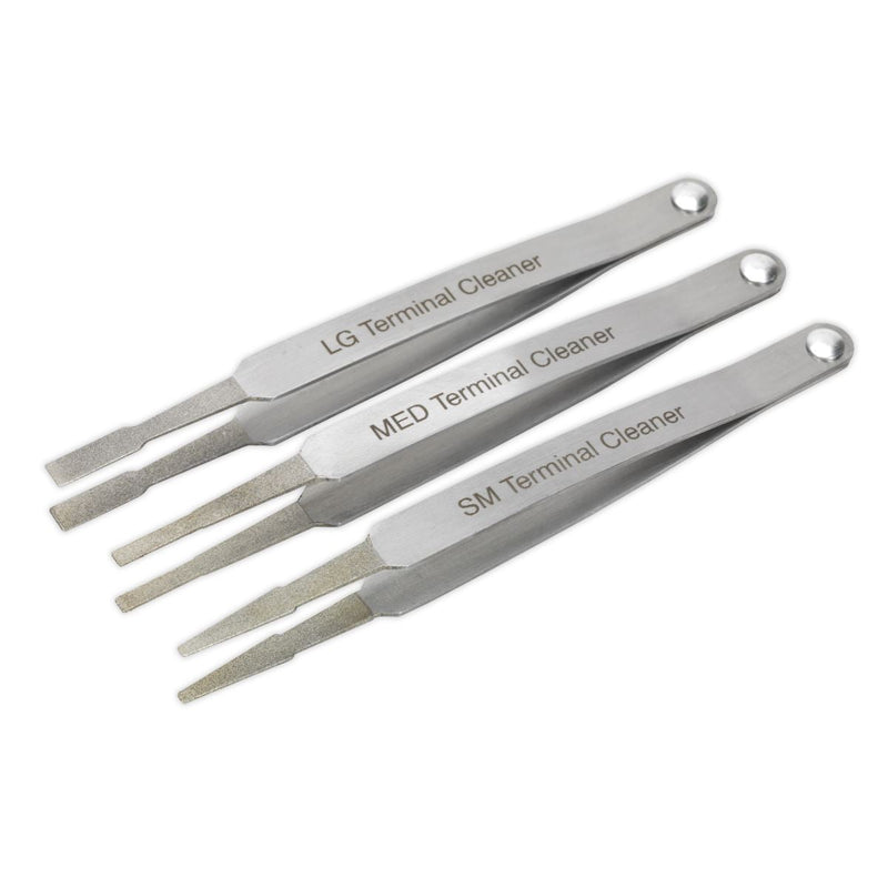 Sealey Terminal Cleaner Set 3pc Diamond Grip VS9202 Sealey - Dynamic Drive