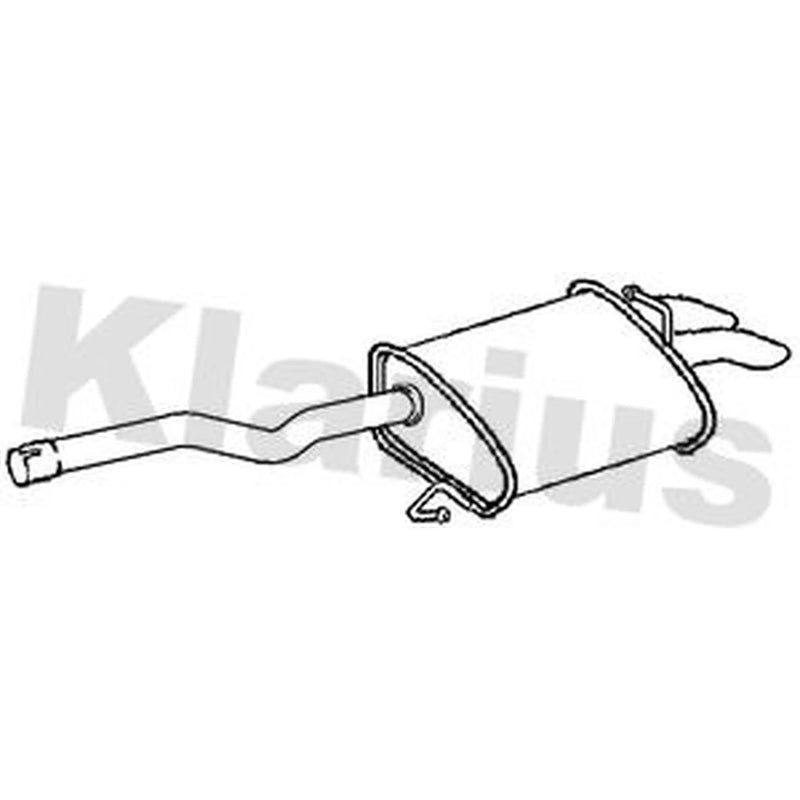 Klarius Box With Tail Pipe Rear fits Audi A4 B7 2004-2008 1.9 2.0
