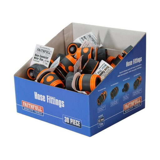 Faithfull Plastic Water Stop Hose Connector 1/2in (Box 30) Faithfull - NN4 Online