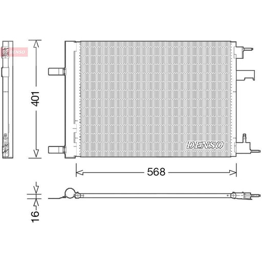 Denso Air Conditioning Condenser fits Opel Astra J 2009-2018 1.4 1.6 1.7 2.0