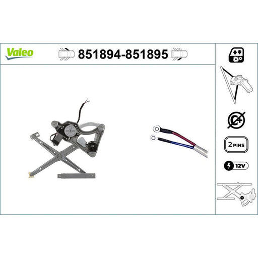 Valeo Electric Window Regulator Lifter Left Front 851894