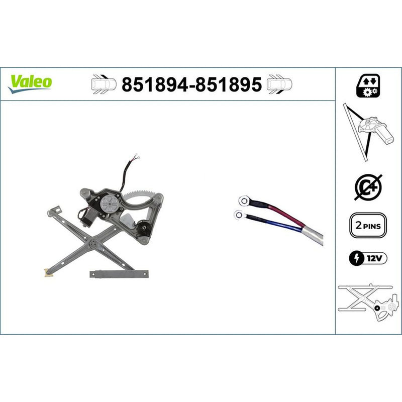 Valeo Electric Window Regulator Lifter Right Front 851895
