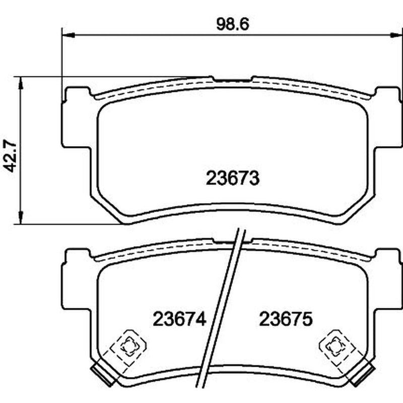 DON Rear Brake Pad Set fits Daewoo Rexton 2002 on 2.9 3.2