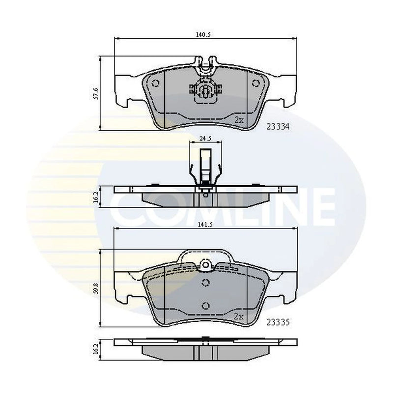Comline Rear Brake Discs & Pads fits Mercedes-Benz Sl 2006-2012 230.454 230.456