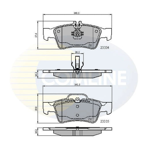 Comline Rear Brake Discs & Pads fits Mercedes-Benz Sl 2006-2012 230.454 230.456