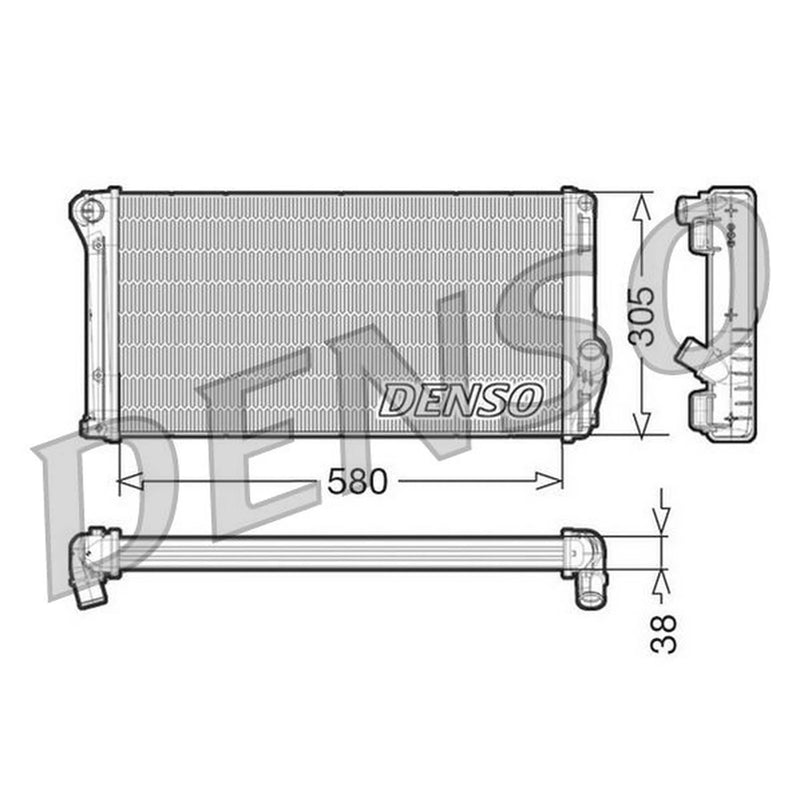 Denso Engine Radiator fits Fiat Idea 2008-2012 1.3 1.6