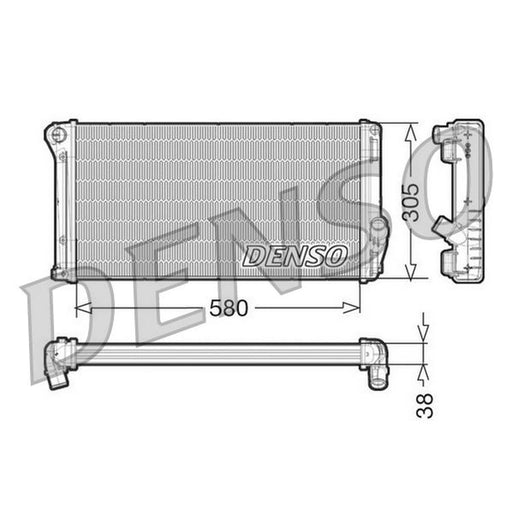 Denso Engine Radiator fits Fiat Idea 2008-2012 1.3 1.6