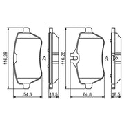 Bosch Front & Rear Pads fits Mercedes-Benz Cla 2013-2019 117.346