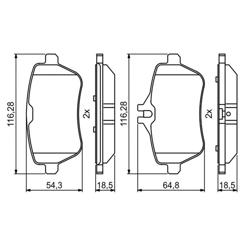 Bosch Front & Rear Pads fits Mercedes-Benz Cla 2013-2019 117.346