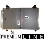 Mahle Air Conditioning Condenser fits Toyota Corolla Verso 2004-2009 1.6 1.8 2.0