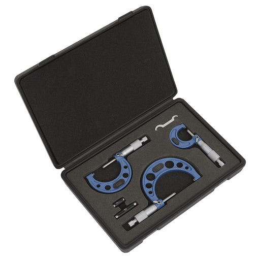 Sealey Micrometer Set 3pc Metric AK9651M Sealey - Dynamic Drive