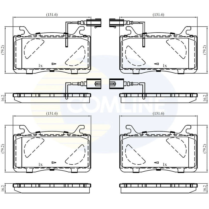 Comline 4 x Front Brake Pad Set fits Alfa Romeo Giulia 2015-2018 2.0 2.2 2.9