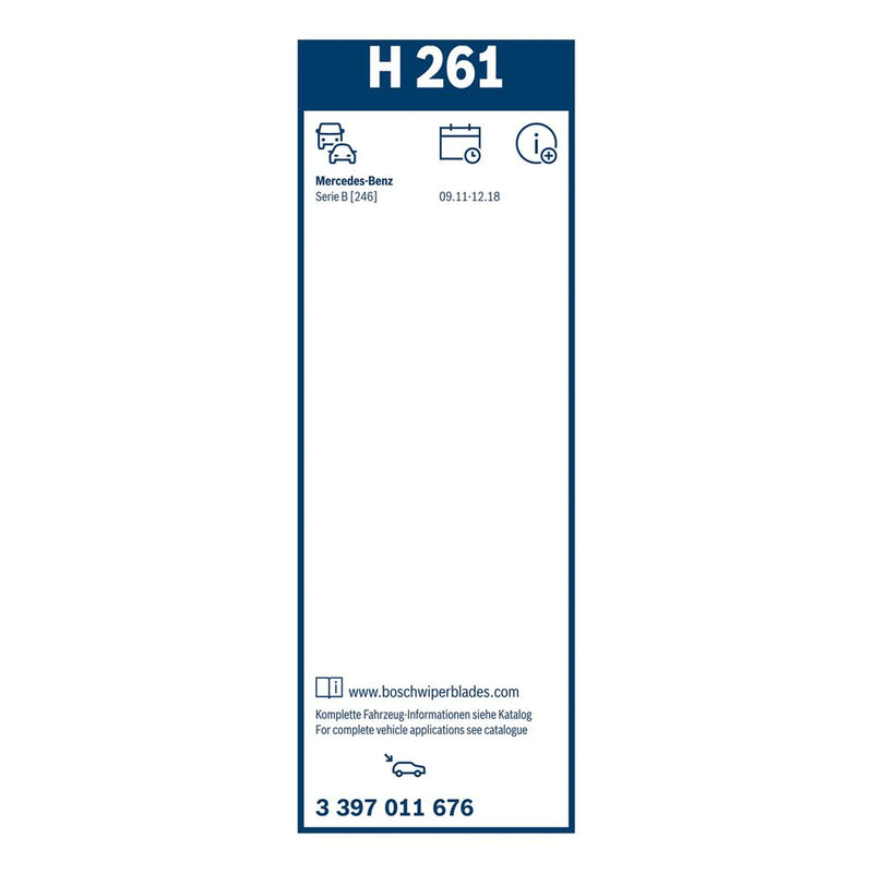 Bosch Conventional Wiper Blade 260mm — H261 fits Fiat 500E 2020 on