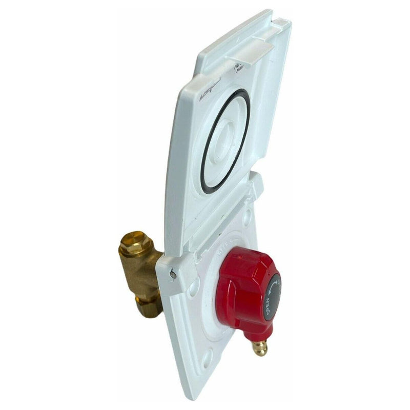 Bullfinch Caravan White BBQ Gas point and Quick Release Plug in tail connector Bullfinch - Dynamic Drive