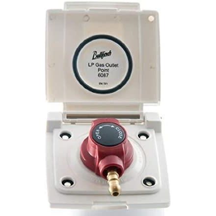 Bullfinch Caravan White BBQ Gas point and Quick Release Plug in tail connector Bullfinch - Dynamic Drive