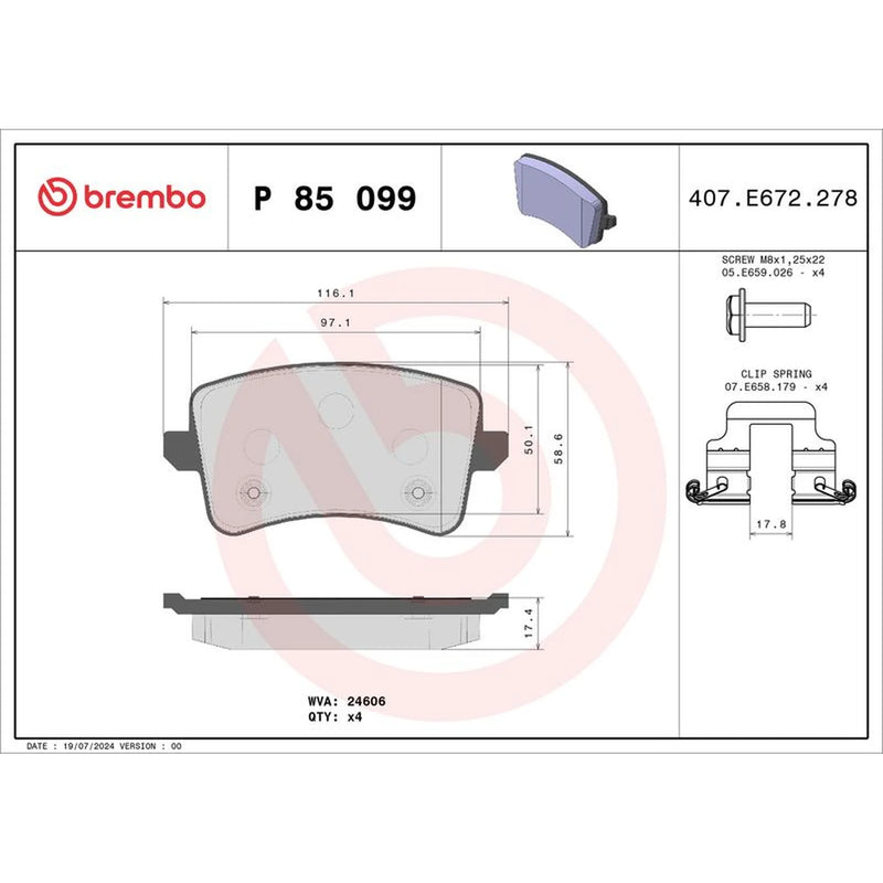 Brembo Front & Rear Pads fits Audi Q5 2008-2017 2.0 3.0