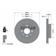 Textar 2 x Vented Front Brake Discs 92090300-x2