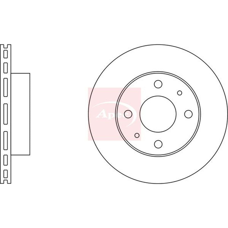 Apec Front Brake Vented Discs & Pads fits Suzuki Alto VI 2002-2008 1.1