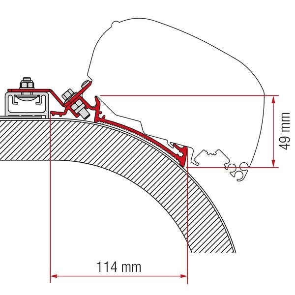 Fiamma Adapter Rapido Distinction 400 (98655Z080) - Fiamma wall installation adapters enabling secure awning mounting across different vehicle types - NN4 Online