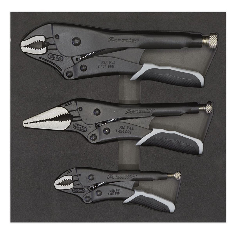 Sealey Locking Pliers Set 3pc Quick Release Black Series AK6863B Sealey - Dynamic Drive