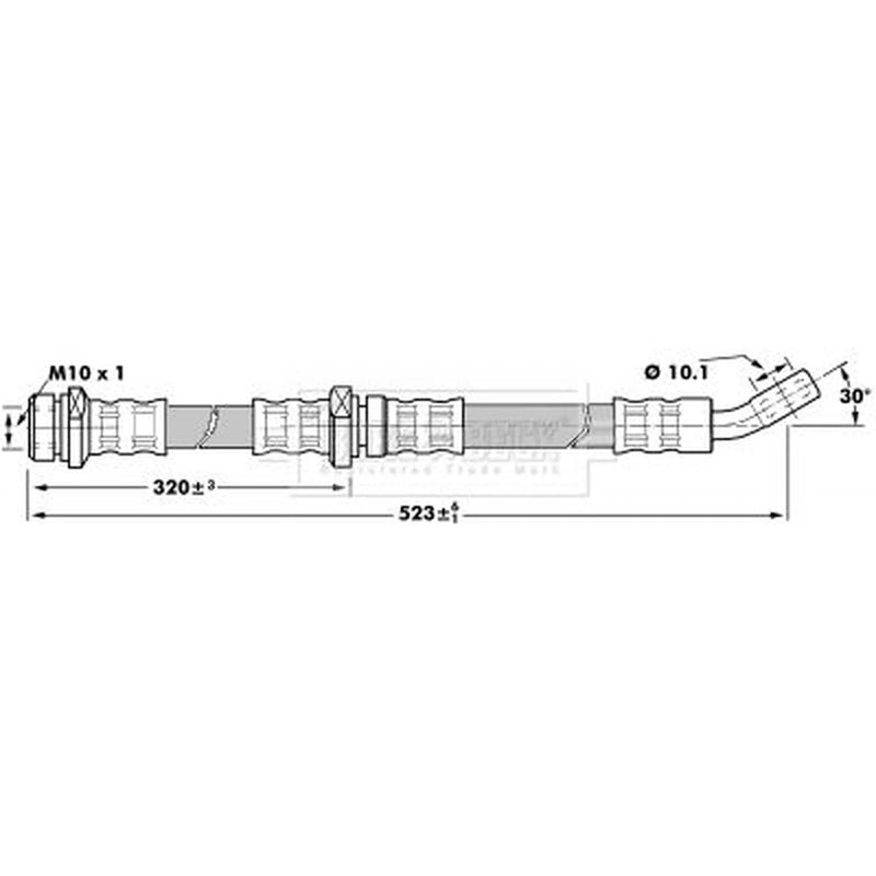 Borg & Beck Brake Hydraulic Hose Line Rear Left BBH7200