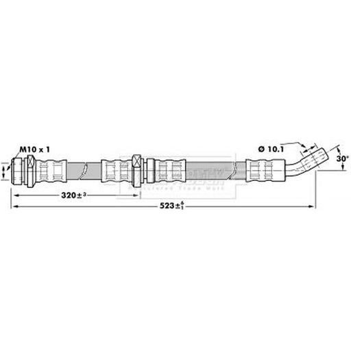 Borg & Beck Brake Hydraulic Hose Line Rear Left BBH7200