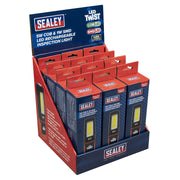LED Twist Rechargeable Inspection Light 5W COB & 1W SMD - Display Box of 12 Sealey - Dynamic Drive