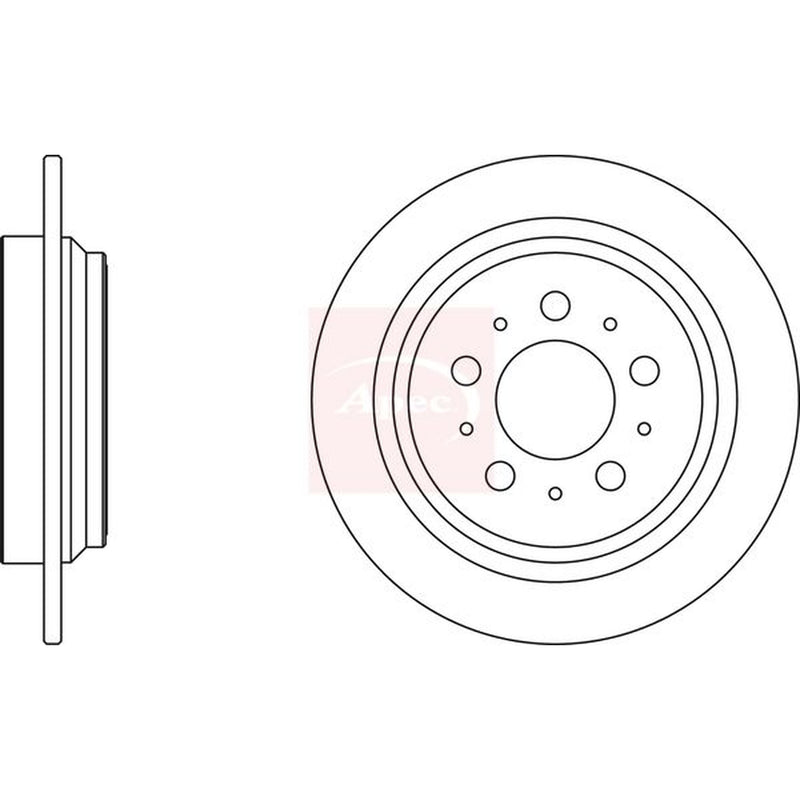 Apec Rear Brake Solid Discs & Pads fits Volvo V70 1999-2000 2.4