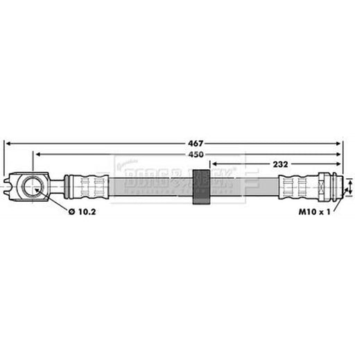 Borg & Beck Brake Hydraulic Hose Line Front Right BBH6631