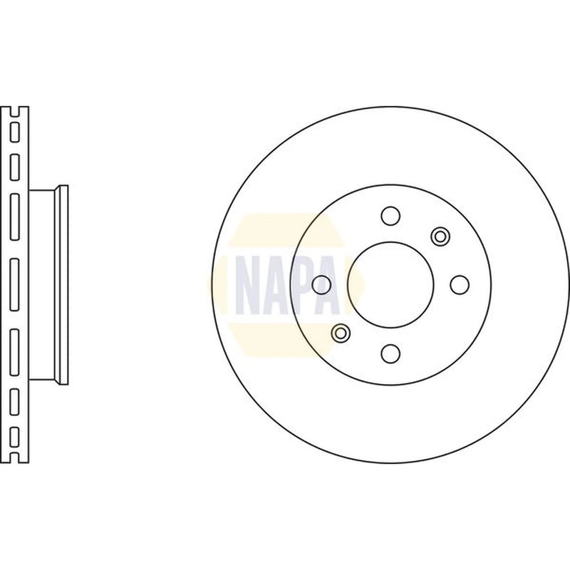 NAPA 2 x Vented Brake Discs fits Hyundai Getz 2002-2010 1.1 1.3 1.4 1.5 1.6