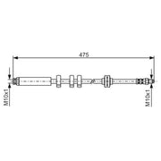 Bosch Brake Hydraulic Hose Line Front fits Fiat Seicento / 600 1997-2010 0.9 1.1