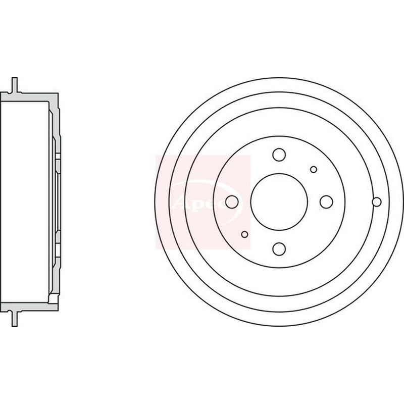 Apec Brake Drum Assembly Rear fits Citroën Nemo 2009 on 1.4