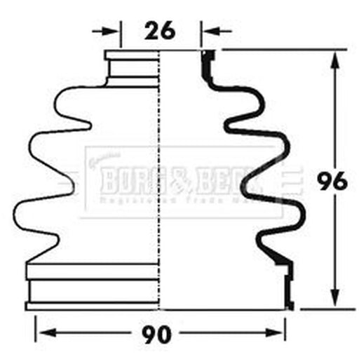 Borg & Beck Drive Shaft Bellow Kit Wheel Side BCB2398