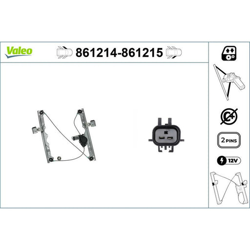 Valeo Electric Window Regulator Lifter Right Front 861215