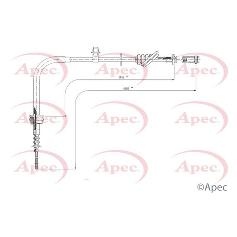 Apec Clutch Control Cable Pull fits Kia Rio I 2000-2005 1.3 1.5