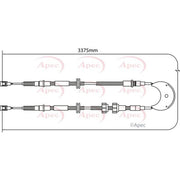 Apec Handbrake Cable Left Rear fits Ford Sierra I 1987-1993 1.6