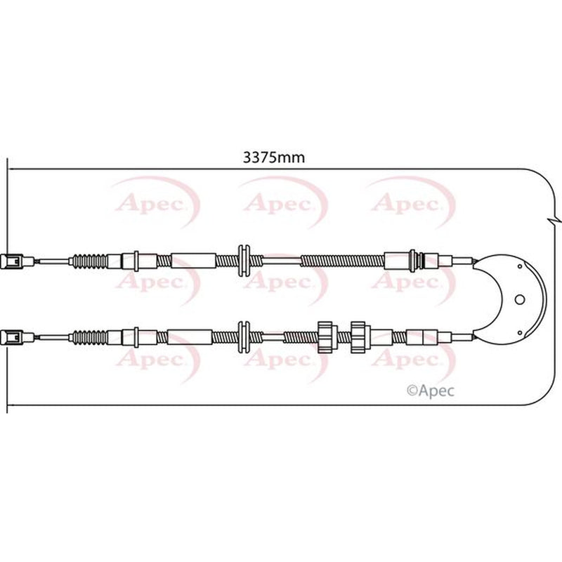 Apec Handbrake Cable Left Rear fits Ford Sierra I 1987-1993 1.6