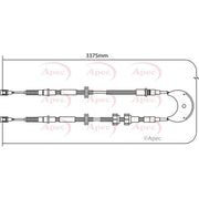 Apec Handbrake Cable Right Rear CAB1167