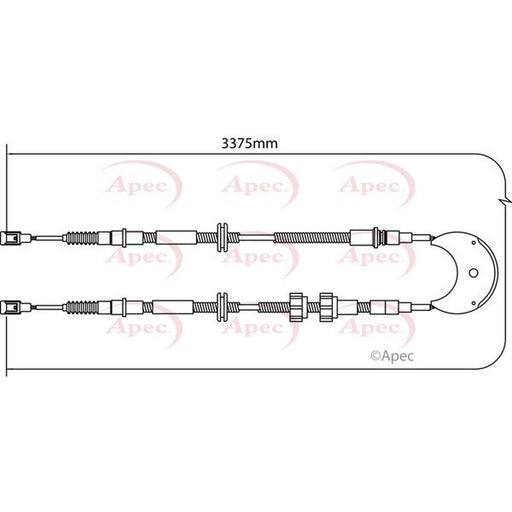 Apec Handbrake Cable Left Rear fits Ford Sierra I 1987-1993 1.6