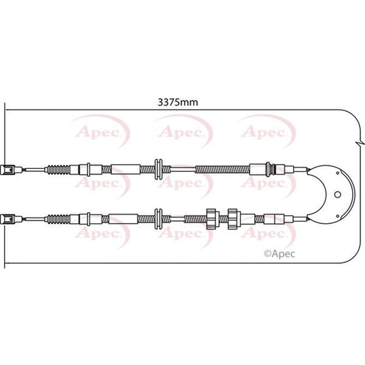 Apec Handbrake Cable Right Rear CAB1167