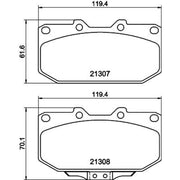 Mintex Front & Rear Pads fits Subaru Impreza 1996-2000 2.0