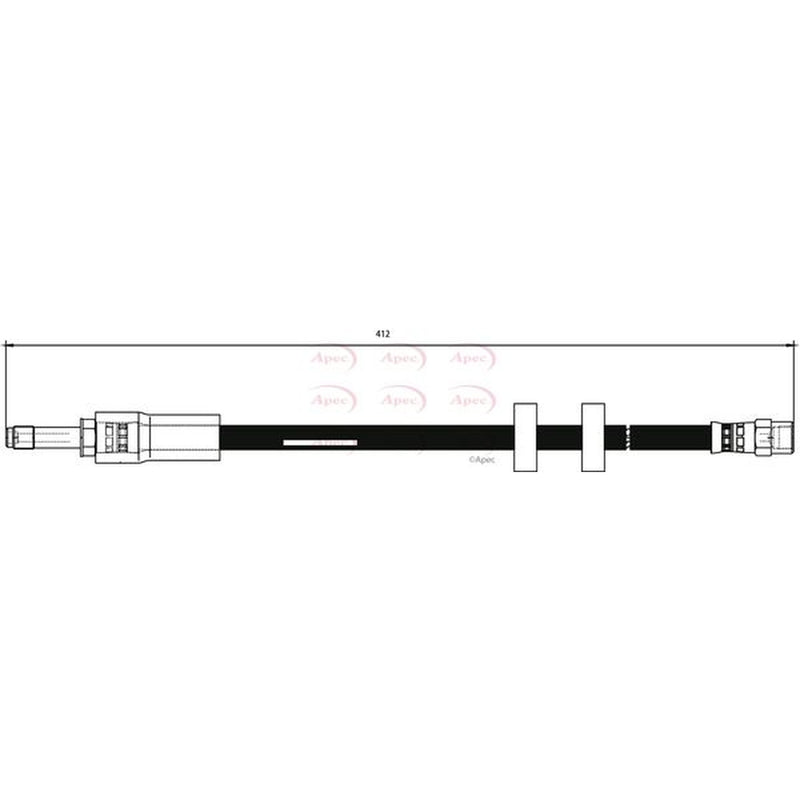 Apec Brake Hydraulic Hose Line Front fits Volvo XC90 I 2002-2014 2.5 3.2