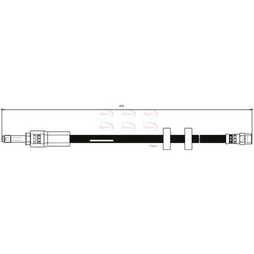 Apec Brake Hydraulic Hose Line Front fits Volvo XC90 I 2002-2014 2.5 3.2