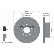 Textar 2 x Internally Vented Brake Discs 92018600