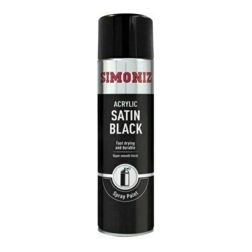 6x Simoniz Large Satin Black Acrylic Aerosol Car Spray Paint 500ml SIMP16D Simoniz - NN4 Online 
