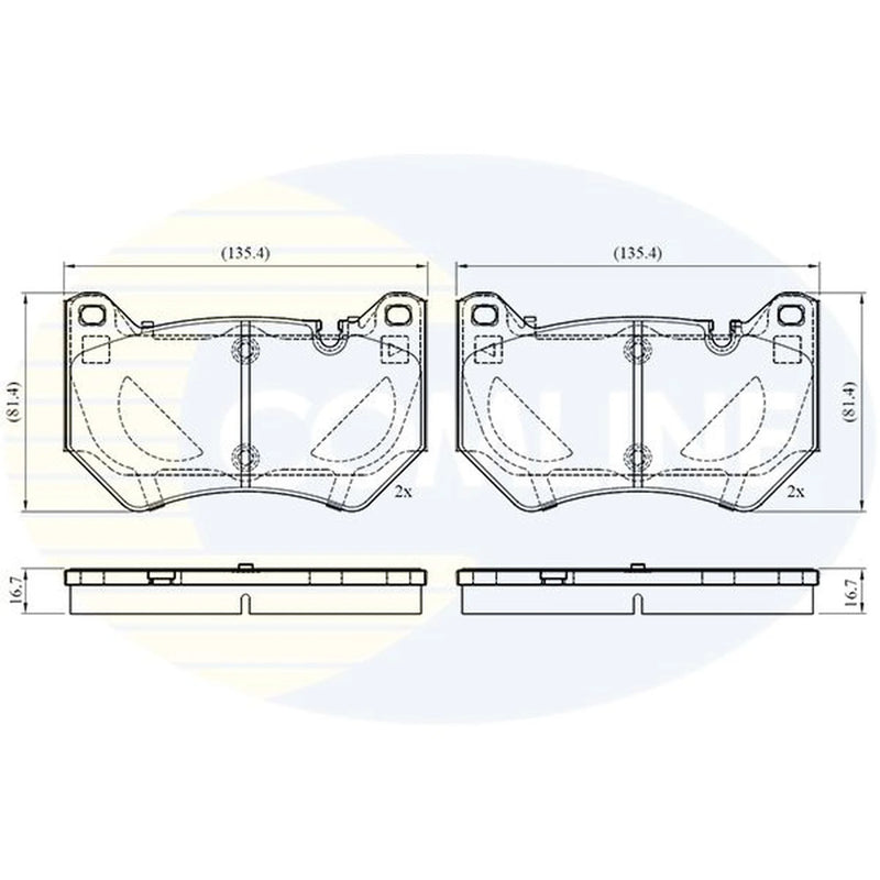 Comline 4 x Front Brake Pad Set fits Audi Q5 2017-2021 3.0