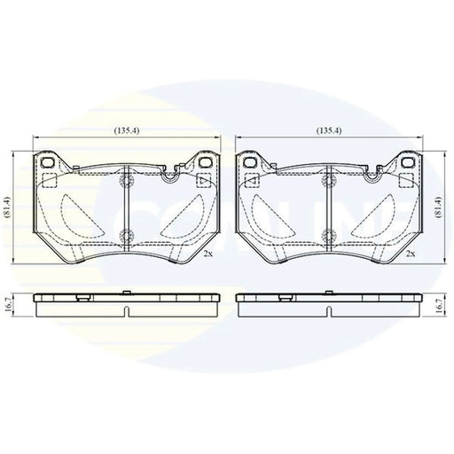 Comline 4 x Front Brake Pad Set fits Audi Q5 2017-2021 3.0