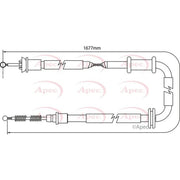 Apec Handbrake Cable Right Rear fits Citroën Nemo 2009-2010 1.3 1.4